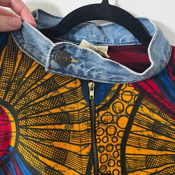 Mangishi Doll Ankara Tunic Shirt Dress Cotton Denim Vibrant Multi size US 10 - Picture 4 of 16